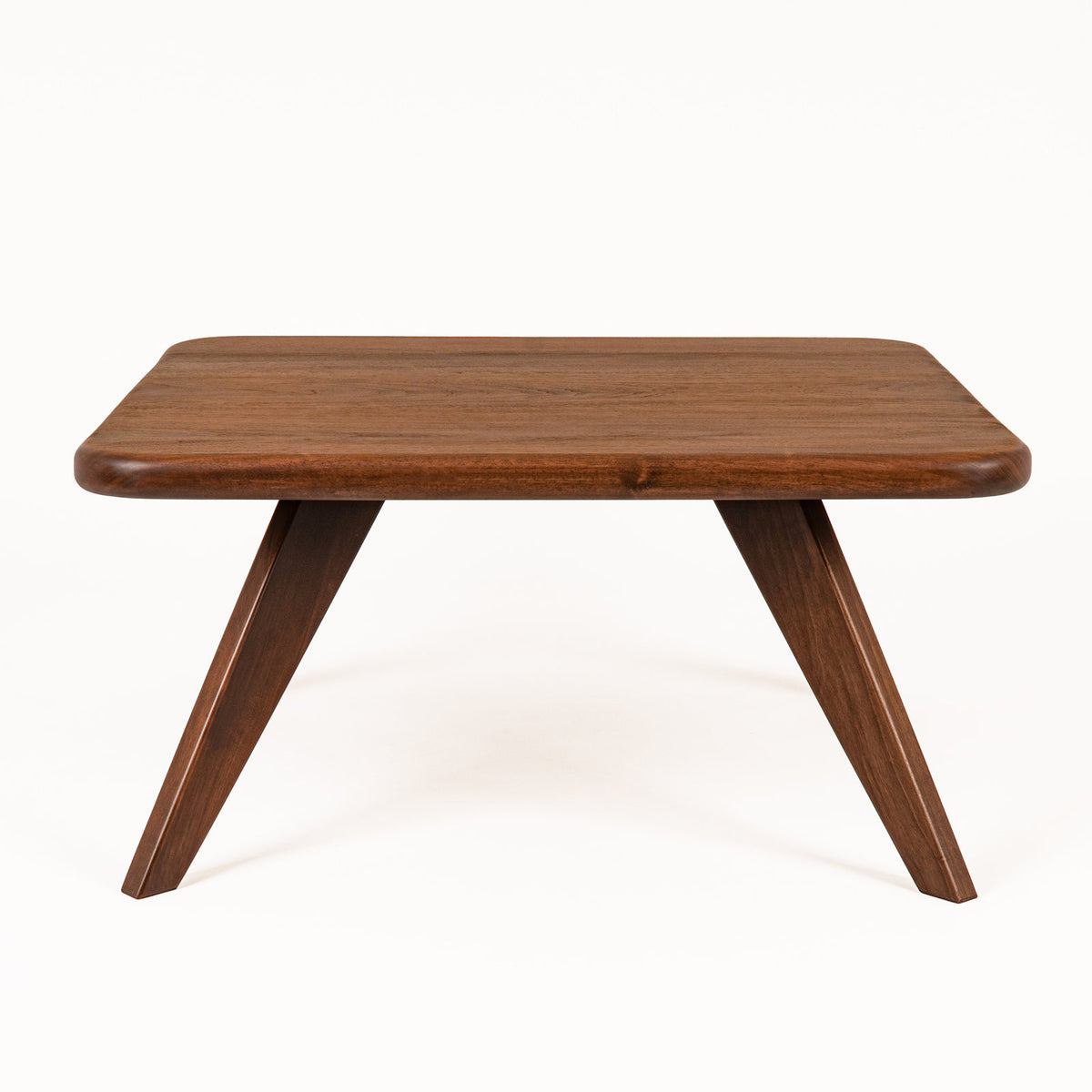 Square Coffee Table, 16 in H, Solid Walnut Wood
