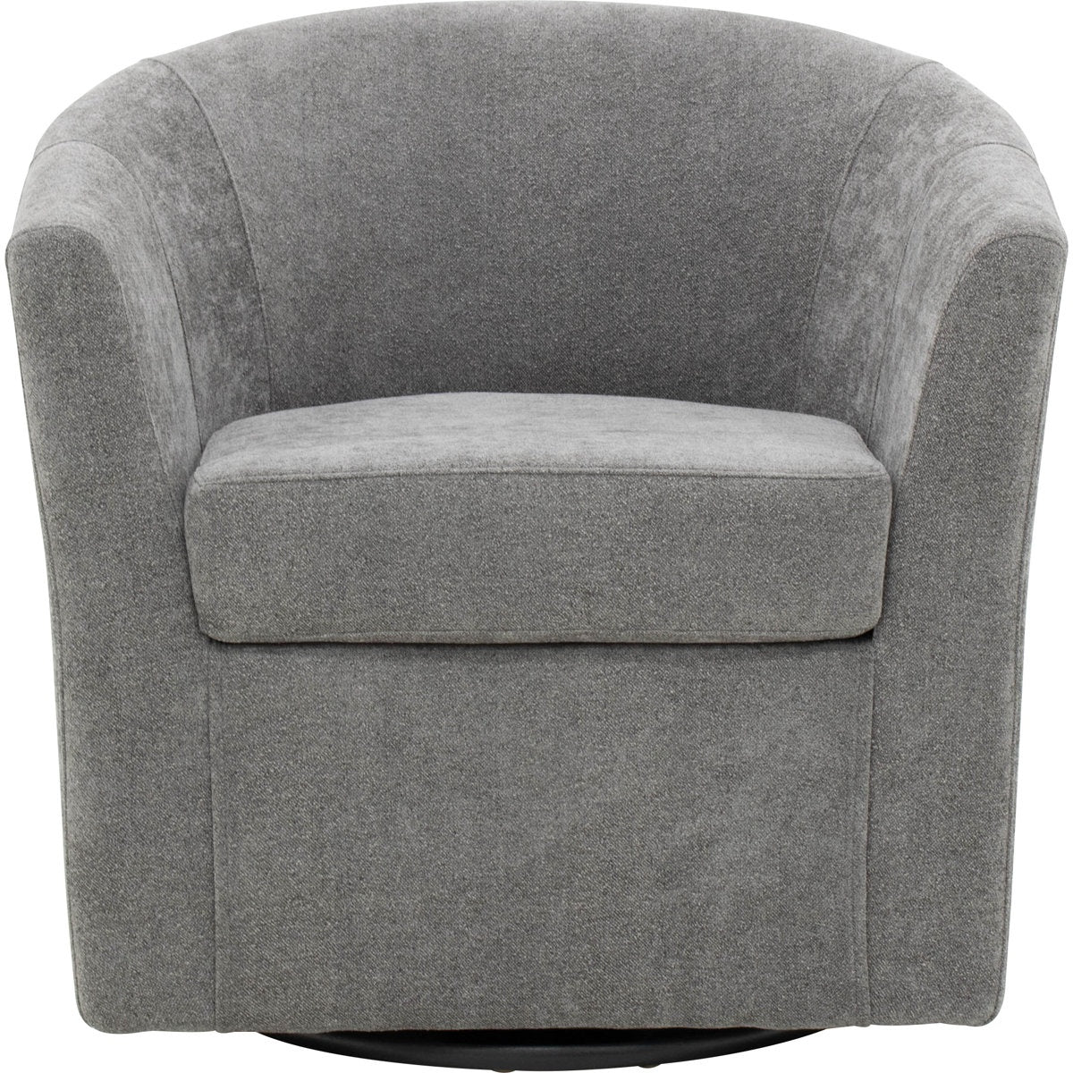 Swivel Barrel Chair, Solid and Manufactured Wood Frame, Slate, Black Legs