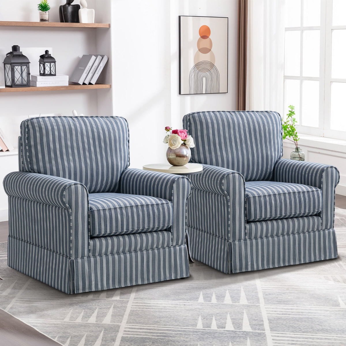 Tessmar Vikarbyrgi Striped Swivel Chair Set