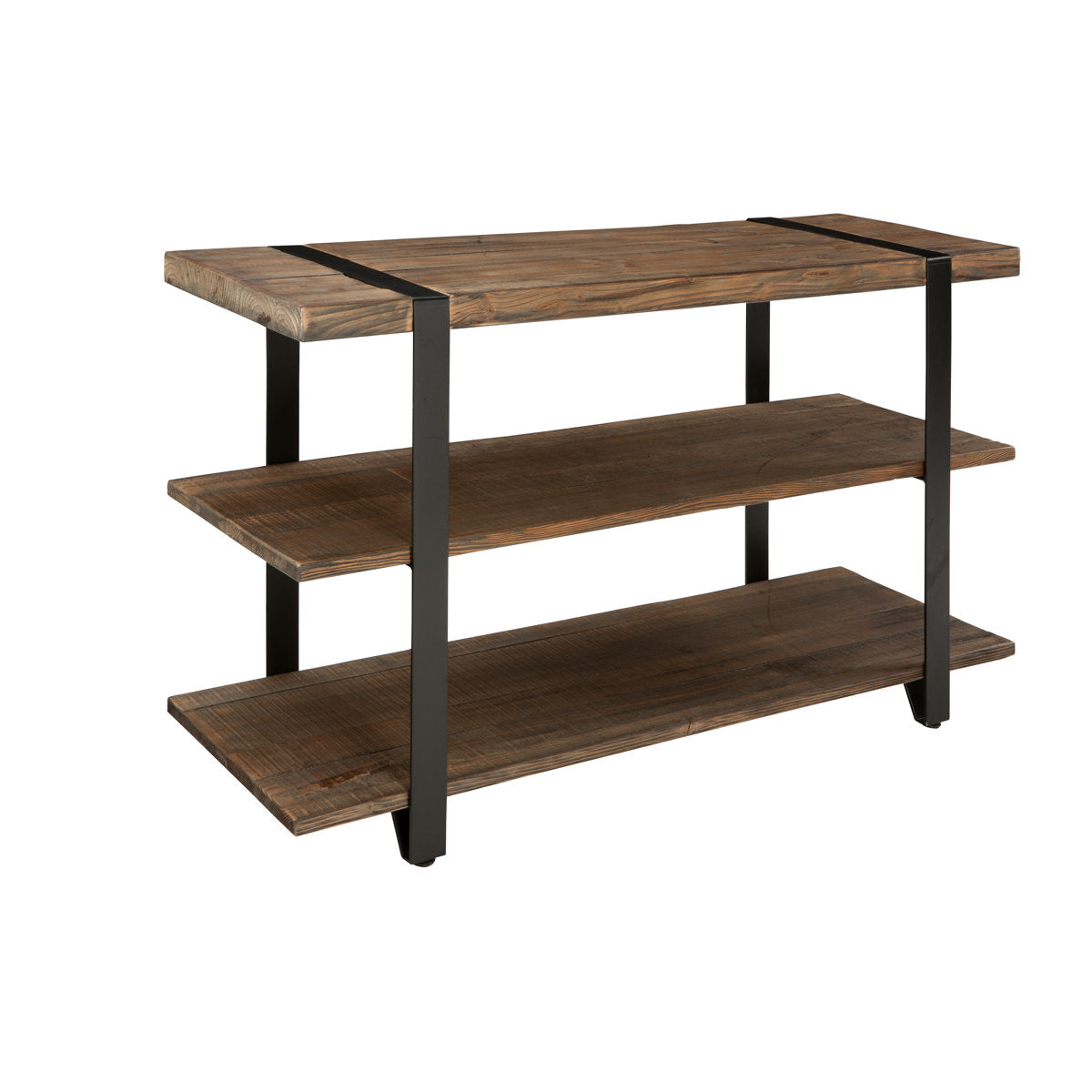 TV Stand, 48 in W, Solid Birch in Brown Natural Wood Finish