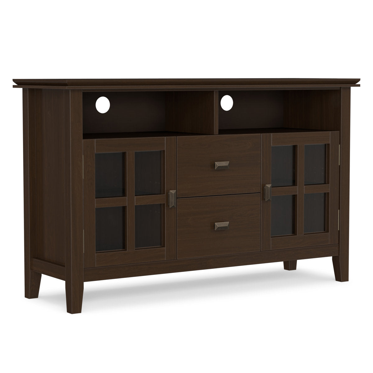 TV Stand, 48 Inch Wide with Natural Aged Brown Finish