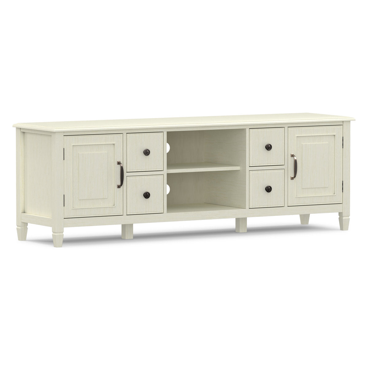 TV Stand, 72-Inch Wide with Solid Wood Construction