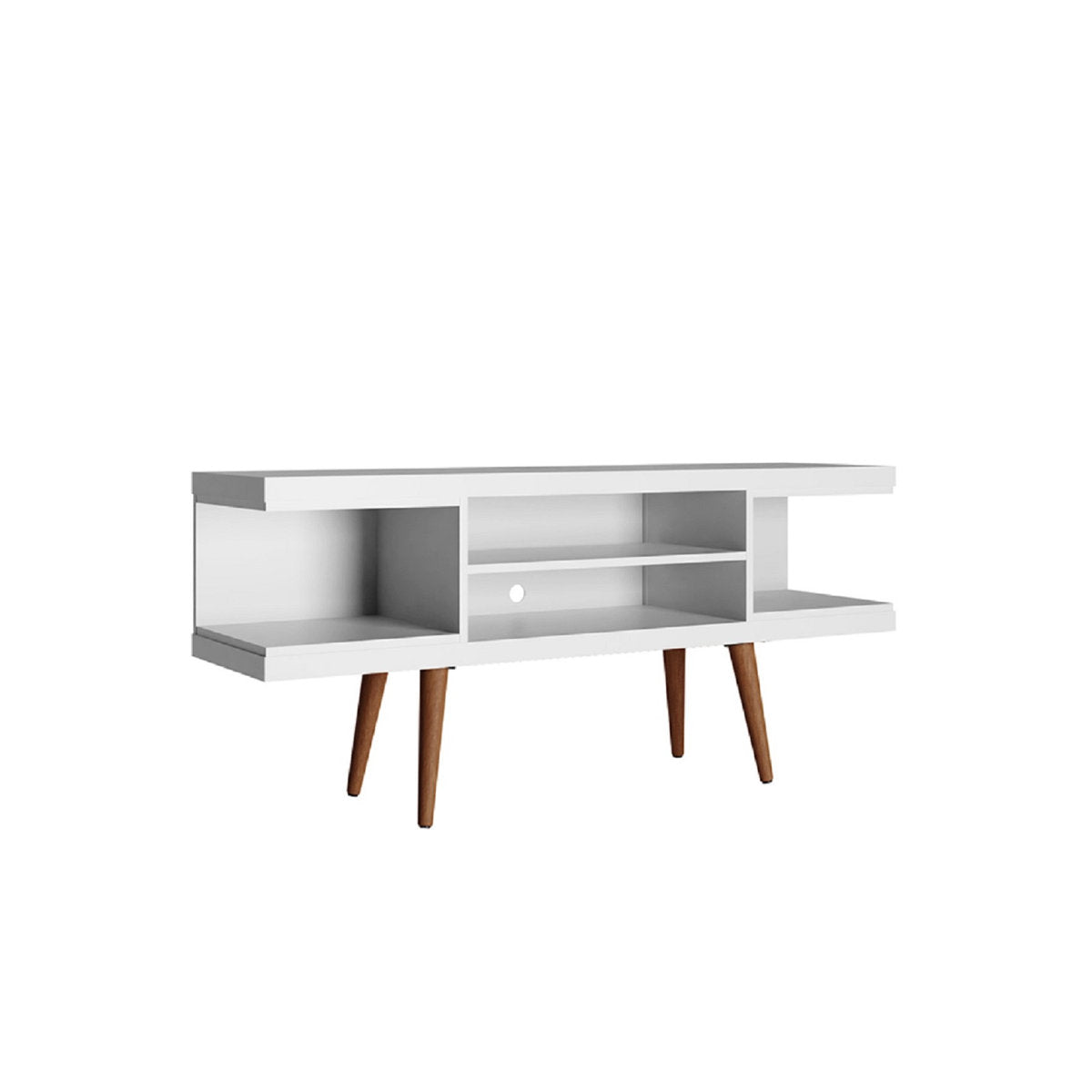 TV Stand, Solid and Manufactured Wood in White