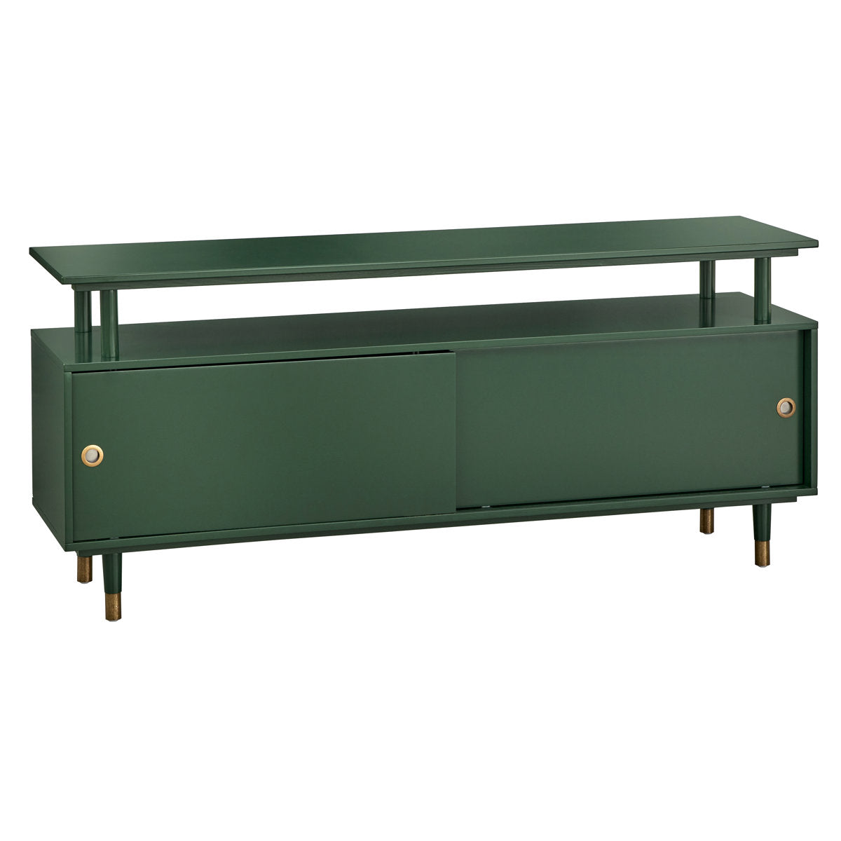 TV Stand, Solid and Manufactured Wood with Green Finish