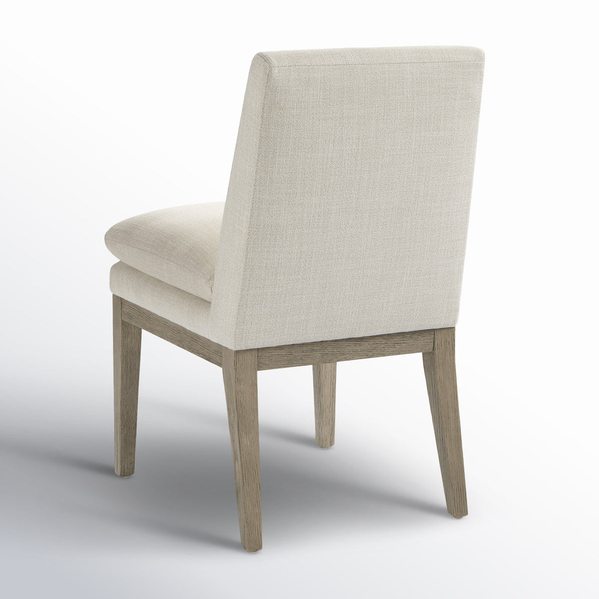 Upholstered Side Chair with Linen Upholstery and Gray Wood Legs
