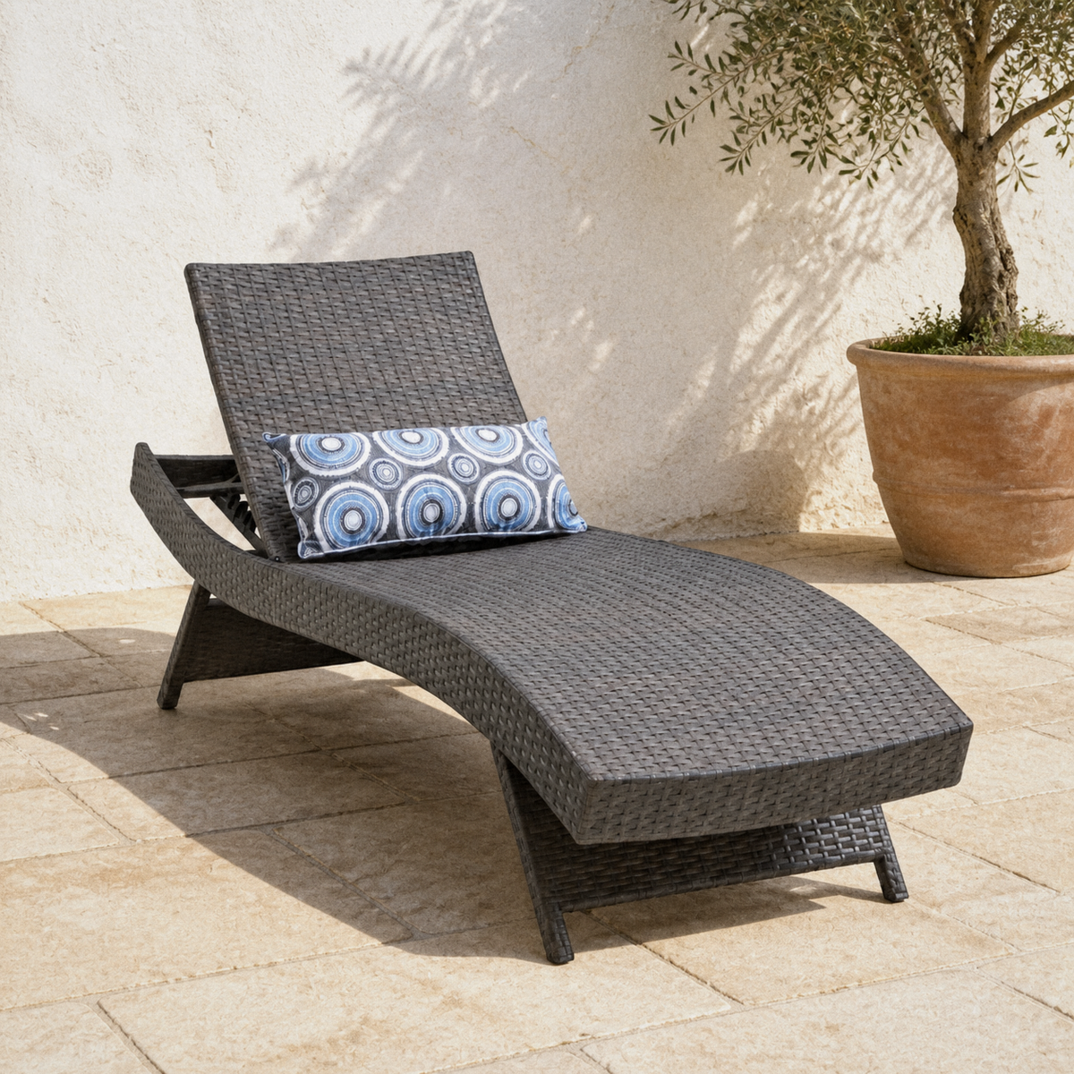 Wulfern Anafi All-Weather Wicker Chaise Lounge