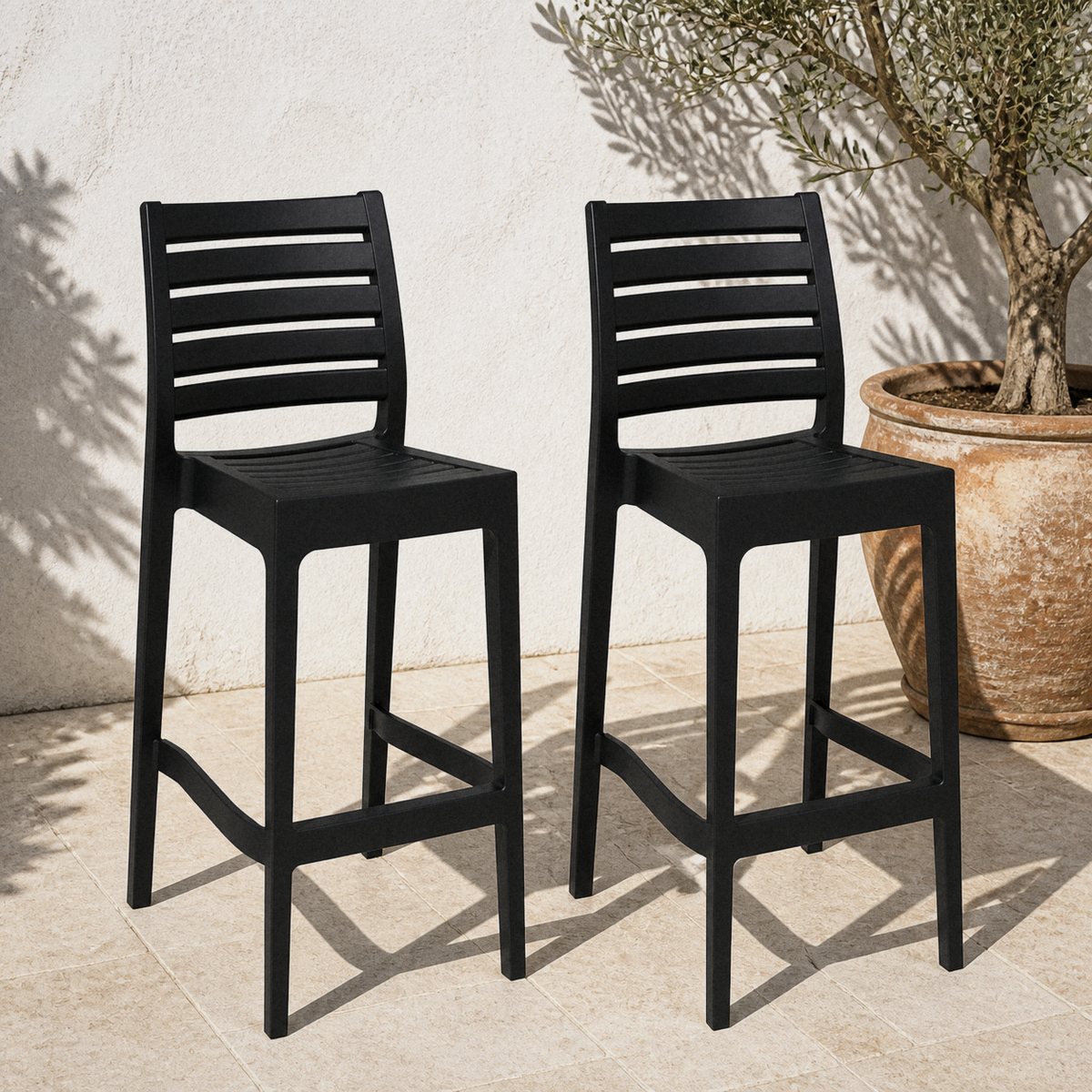 Wulfern Kythnos Stackable Bar Stools, Set of 2