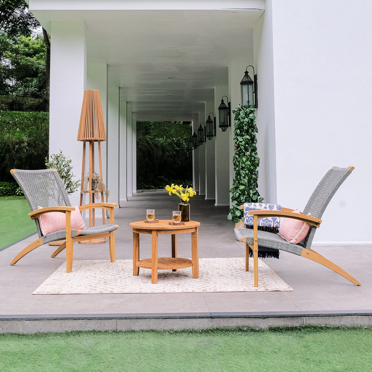 Wulfern Pontikoussa Teak Adirondack Set