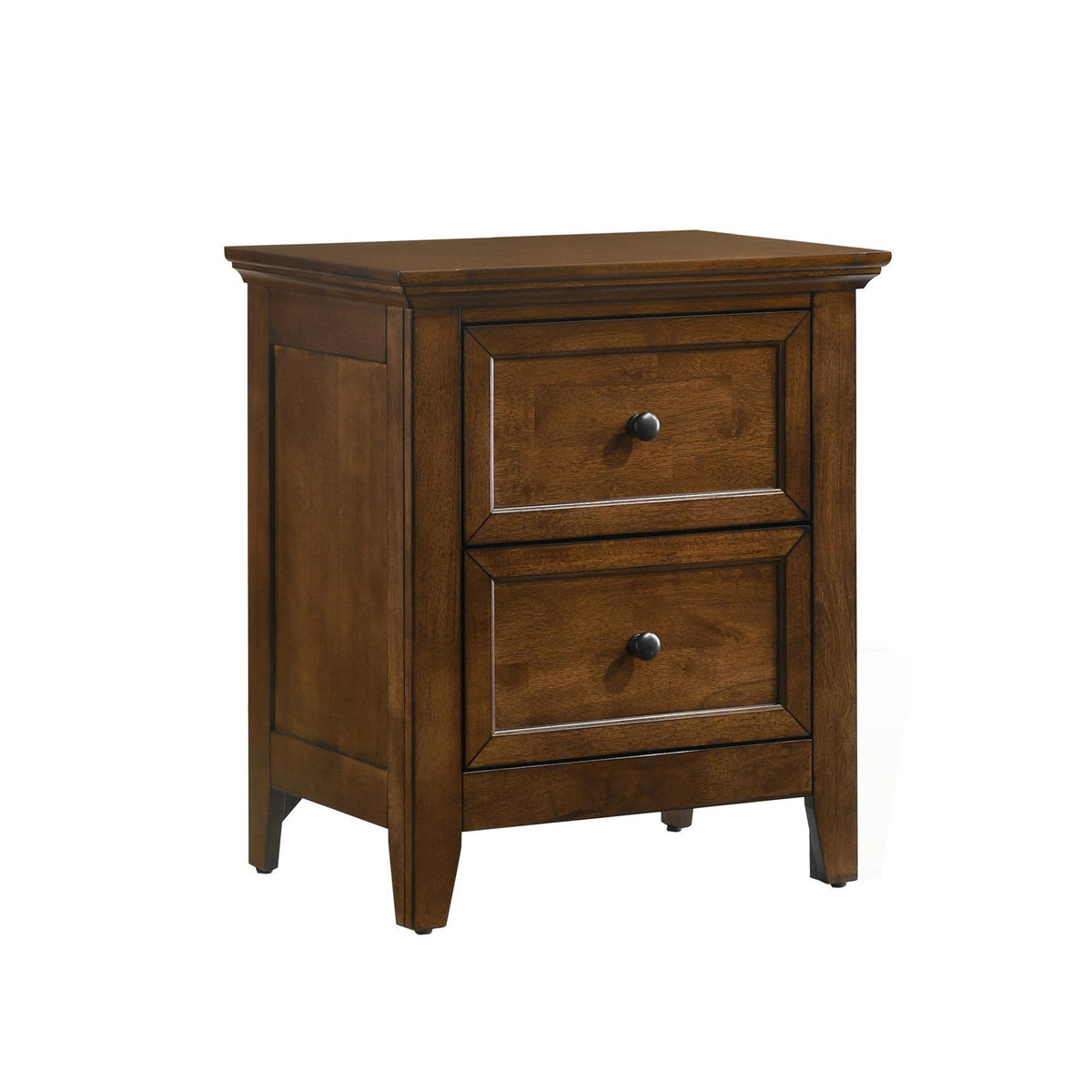Youth Nightstand, 2-Drawer Solid Wood, Brown