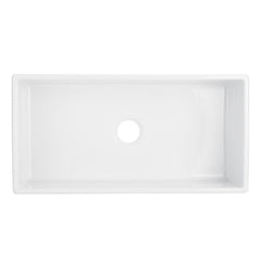 Rowena 36" Farmhouse Single Basin Fireclay Kitchen Sink in Smooth White | product photo