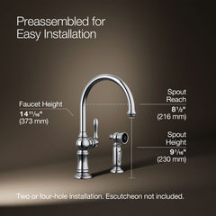 Kohler Artifacts Bar Faucet with Swing Spout and BerrySoft, MasterClean, and ProMotion | product photo