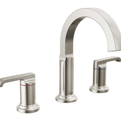 Tetra 3-Hole Widespread Bathroom Faucet, 2-Handle Bathroom Sink Faucet with Drain Assembly in Stainless | product photo