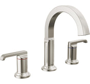 Tetra 3-Hole Widespread Bathroom Faucet, 2-Handle Bathroom Sink Faucet with Drain Assembly in Stainless