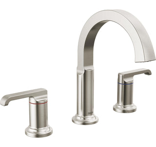 Tetra 3-Hole Widespread Bathroom Faucet, 2-Handle Bathroom Sink Faucet with Drain Assembly in Stainless
