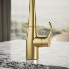 Kohler Simplice Single-Handle Bar Sink Faucet, Secondary Faucet with High-Arch Swing Spout | detail photo