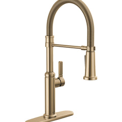 Rhett Pro Style Commercial Kitchen Faucet with Pull Down Sprayer in Champagne Bronze | product photo