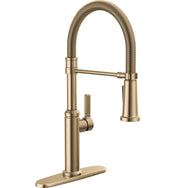 Rhett Pro Style Commercial Kitchen Faucet with Pull Down Sprayer in Champagne Bronze