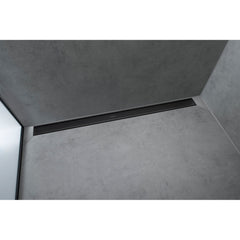 RainDrain Match Trim Zero/ Tile 47 1/4" with Height Adjustable Frame in Matte Black | product photo