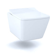 Dual-Flush Square Wall Hung Toilet with High Efficiency Flush in Cotton White