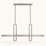 Front | clean studio front of the brushed nickel bar, canopy and two open loop risers