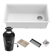 32-in. Bellucci Workstation Composite Kitchen Sink with WasteGuard™ Garbage Disposal in White