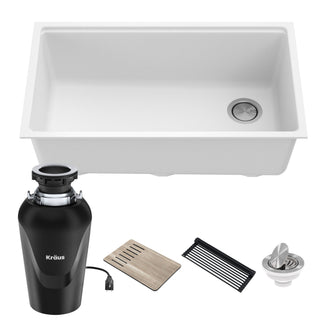 32-in. Bellucci Workstation Composite Kitchen Sink with WasteGuard™ Garbage Disposal in White