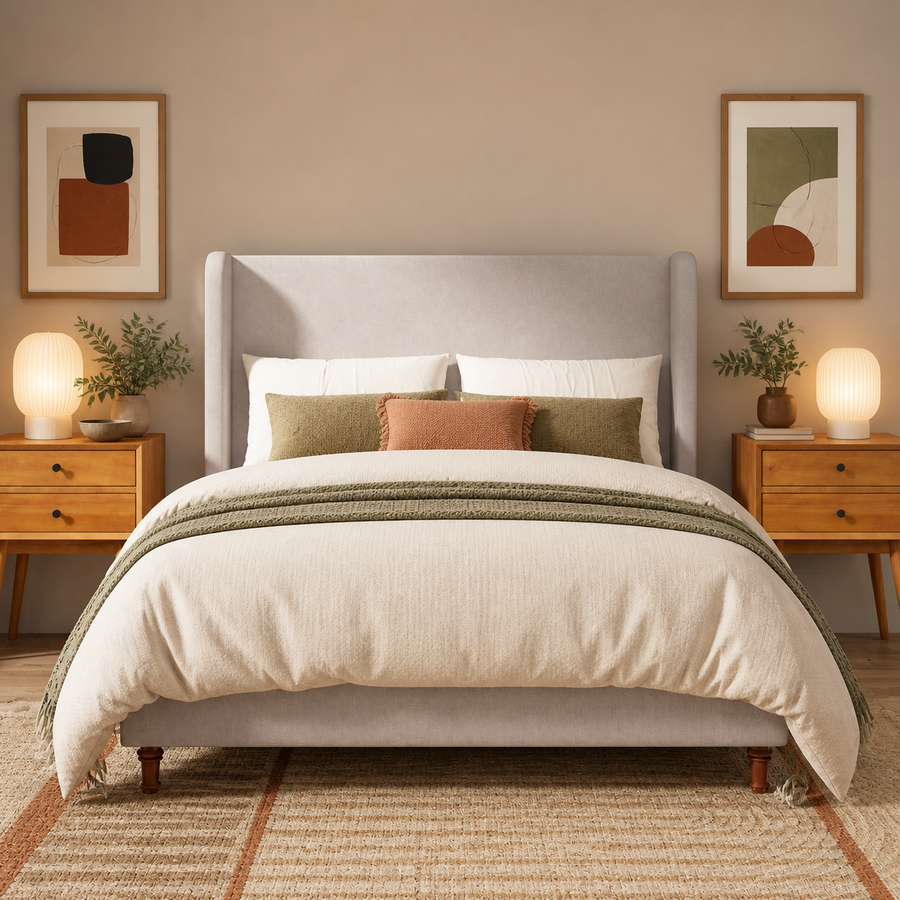 Grevane Soay Wingback Platform Bed