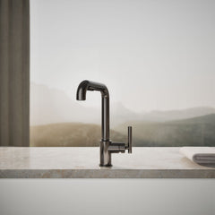 Kohler Purist Pull Out Bar Faucet with Accessories in Titanium | product photo