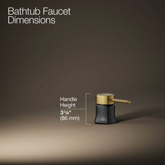 Kohler Occasion 2.25" W x 3.38" H Bathroom Faucet Handle in Matte Black/Gold | product photo