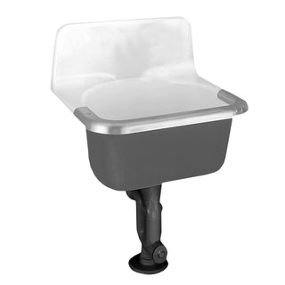 Lakewell 22'' L x 18'' W Freestanding Service Sink in White And Silver