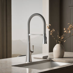 Kohler Graze Single-Handle Semi-Professional Kitchen Sink Faucet With 24-5/16-In Spout in Polished Chrome | product photo