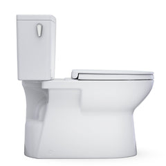 Glaston Two-Piece Elongated 1.28 GPF WASHLET+ and Auto Flush Ready Universal Height Toilet with CEFIONTECT and SS124 SoftClose Seat, Cotton White - MS472124CEFG#01 | product photo