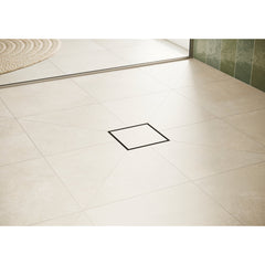 RainDrain 4" x 4" Tileable Drain Cover in Brushed Stainless Steel | product photo