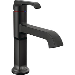 Tetra Single Hole Bathroom Faucet, Single Handle Bathroom Sink Faucet with Drain Assembly in Matte Black | product photo