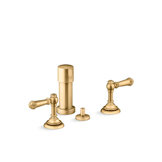 Artifacts Widespread Bidet Faucet with Handles in Brass