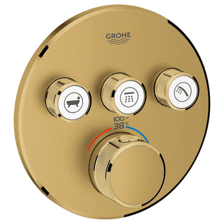 Grohtherm Triple-Function Shower Thermostatic Valve Trim Kit in Brushed Cool Sunrise