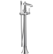 Flara Single Handle Floor Mount Freestanding Tub Filler with Handshower in Chrome