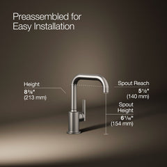 Kohler Purist Beverage Faucet in Vibrant Stainless | product photo