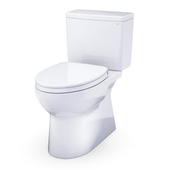 Glaston Two-Piece Elongated 1.28 GPF WASHLET+ and Auto Flush Ready Universal Height Toilet with CEFIONTECT and SS124 SoftClose Seat, Cotton White - MS472124CEFG#01 | product photo