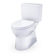 Glaston Two-Piece Elongated 1.28 GPF WASHLET+ and Auto Flush Ready Universal Height Toilet with CEFIONTECT and SS124 SoftClose Seat, Cotton White - MS472124CEFG#01