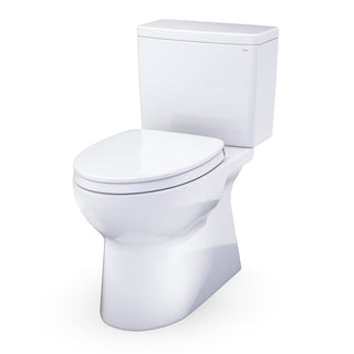 Glaston Two-Piece Elongated 1.28 GPF WASHLET+ and Auto Flush Ready Universal Height Toilet with CEFIONTECT and SS124 SoftClose Seat, Cotton White - MS472124CEFG#01