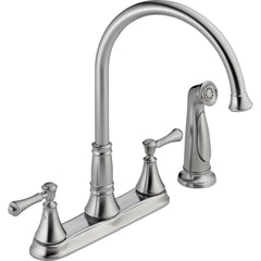Cassidy Double Handle Kitchen Faucet with Side Spray in Arctic Stainless | product photo