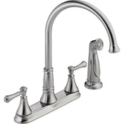 Cassidy Double Handle Kitchen Faucet with Side Spray in Arctic Stainless