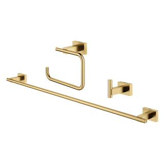 Essentials Cube 3 - Piece Bathroom Hardware Set in Brushed Cool Sunrise