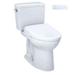 WASHLET 1.28 GPF Auto Flush Elongated Floor Mounted 89 lbs Weight Two-Piece Toilet (Seat Included) in Cotton | product photo
