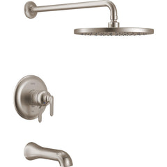 Bonacci 17 Series Dual-Function Rain Bathtub and Shower Faucet Set, Stainless Rainfall Shower Head and Handle Set, Valve Trim, Lumicoat Stainless (Valve Not Included) | product photo