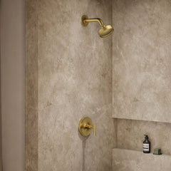 Purist Shower Trim in Vibrant Brushed Moderne Brass | product photo
