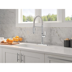 Rhett Pro Style Commercial Kitchen Faucet with Pull Down Sprayer, Chrome Single Hole Kitchen Sink Faucet, Single Handle, Chrome | product photo