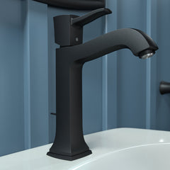 Metropol Classic Single-Hole Faucet 160 with Drain Assembly, 1.2 GPM in Matte Black | product photo