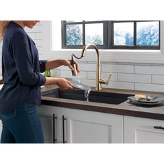 Emmeline Pull Down Single Handle Kitchen Faucet in Lumicoat Champagne Bronze | product photo